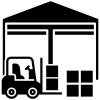 Industrial warehouse icon representing concrete surface preparation