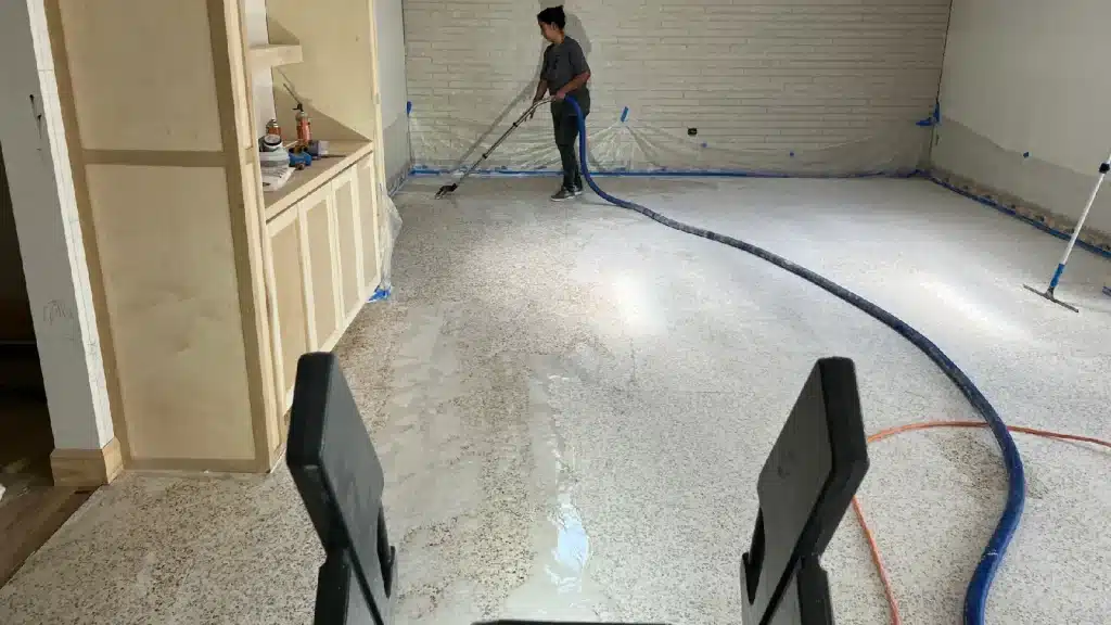Terrazzo Stain Removal – During Diamond Grinding