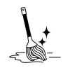 Icon representing the limitations of surface cleaning on tile and grout