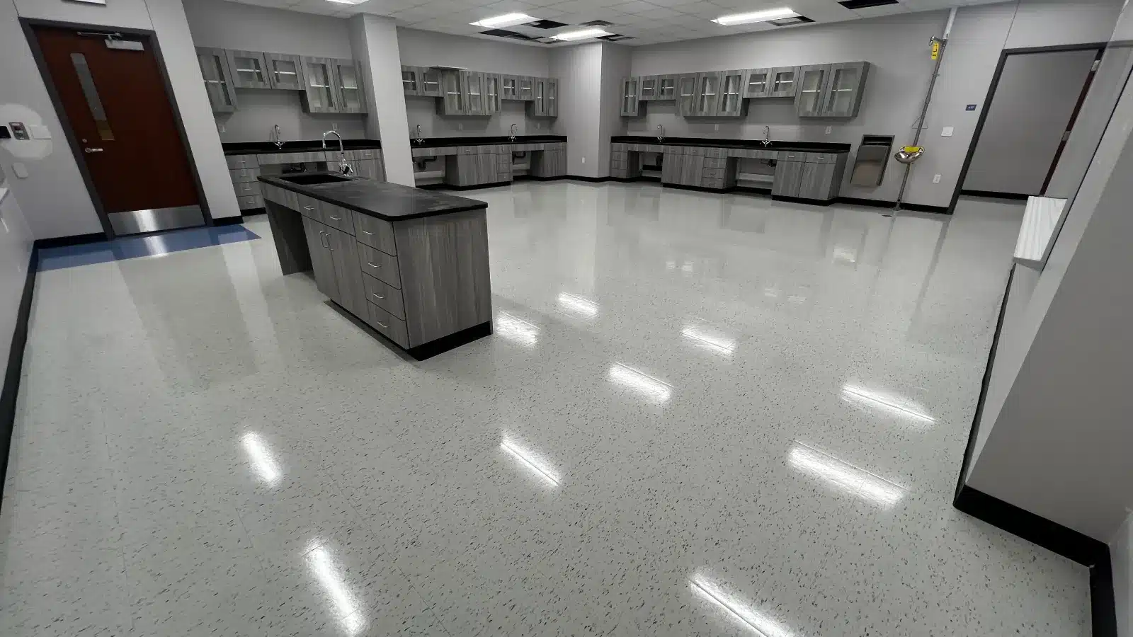 Commercial VCT floor stripping and waxing services in Houston