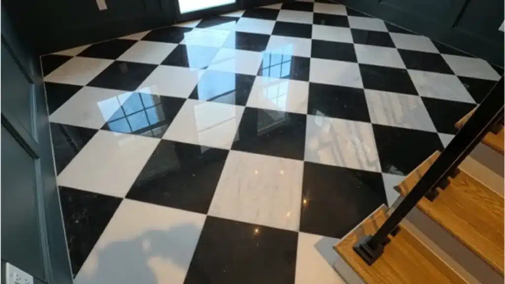 Black Marble Floor Before and After – Houston Heights TX - After