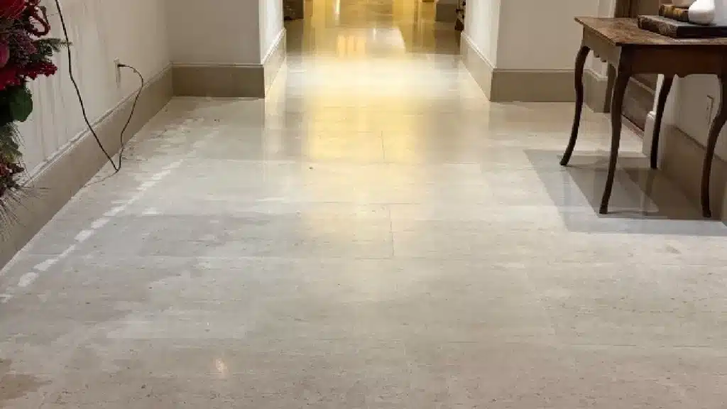 Limestone Floor Before and After – Hockley TX - Before