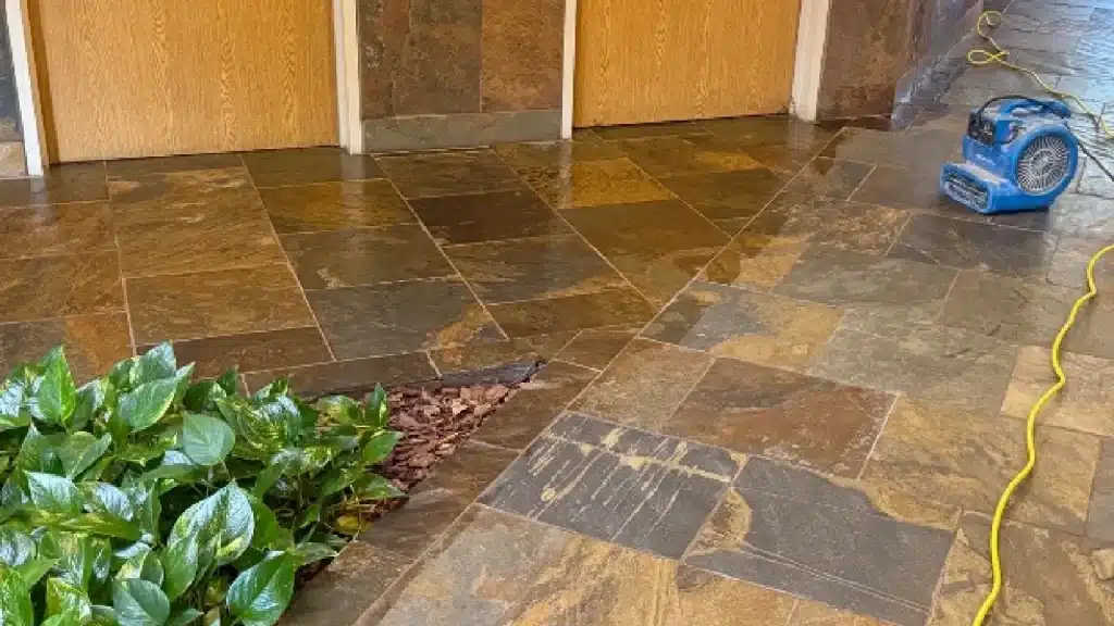 Slate Floor Before and After – The Woodlands TX - Before