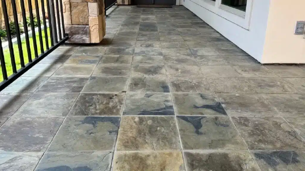 Slate Patio Before and After – Memorial TX - Before