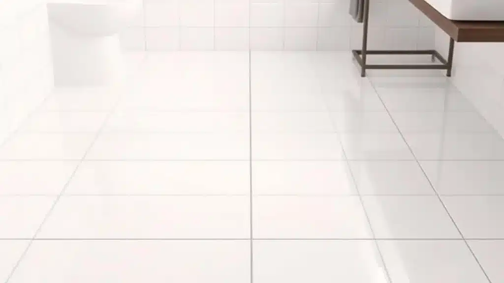 Clean tiled floor with bright grout lines representing professional tile and grout cleaning services