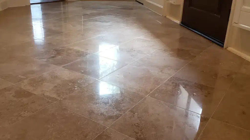 Travertine Floor Before and After – Houston TX - After